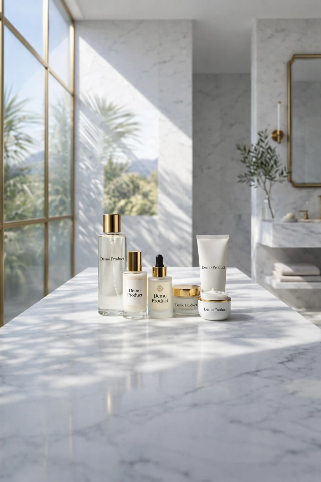 Luxury skincare showcase
